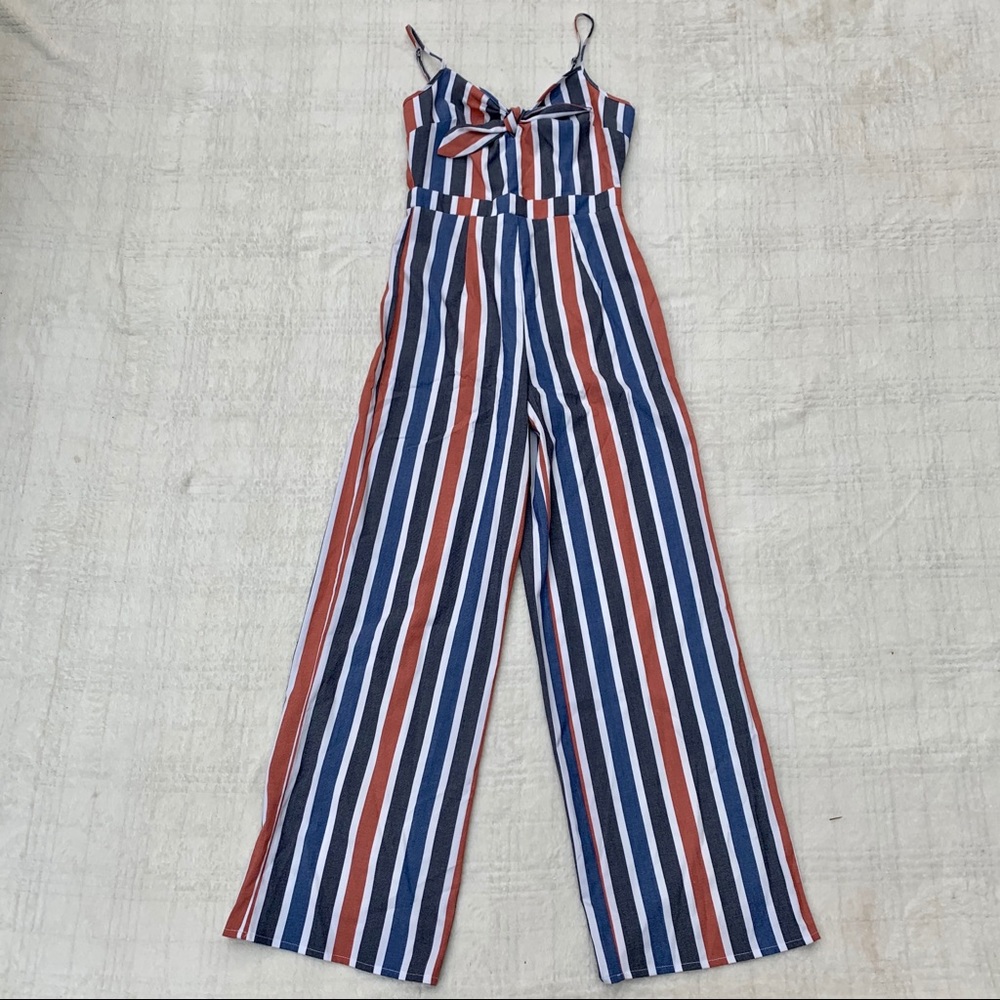 Romeo & Juliet Couture Striped Jumpsuit